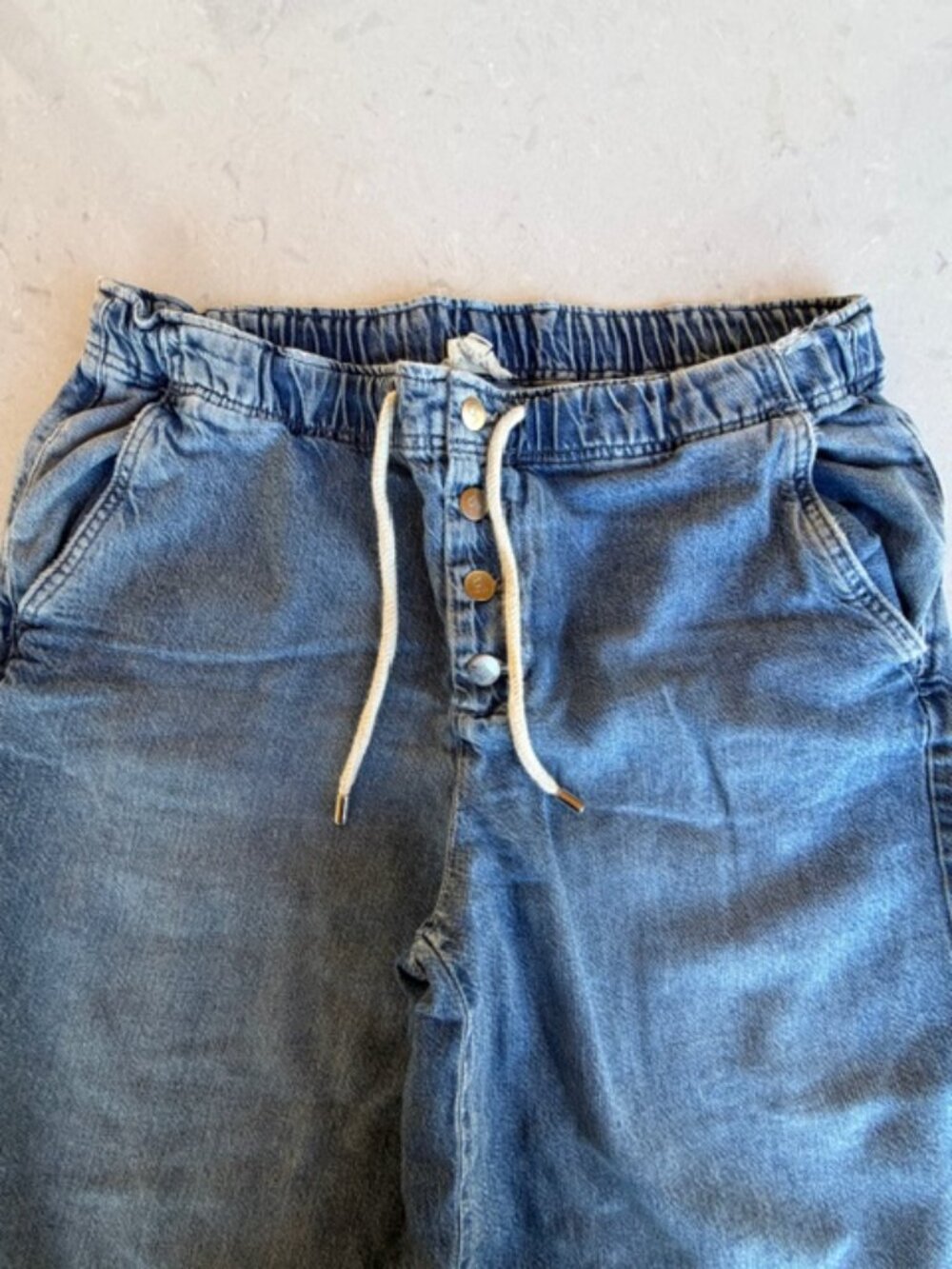 Drawstring Wide-Leg Jeans - Picture 2 of 4